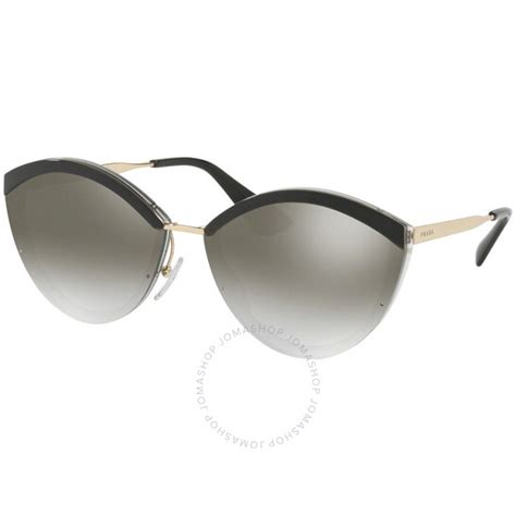 Prada Ladies Gold Tone Oval Sunglasses PR 07US U435O0 64